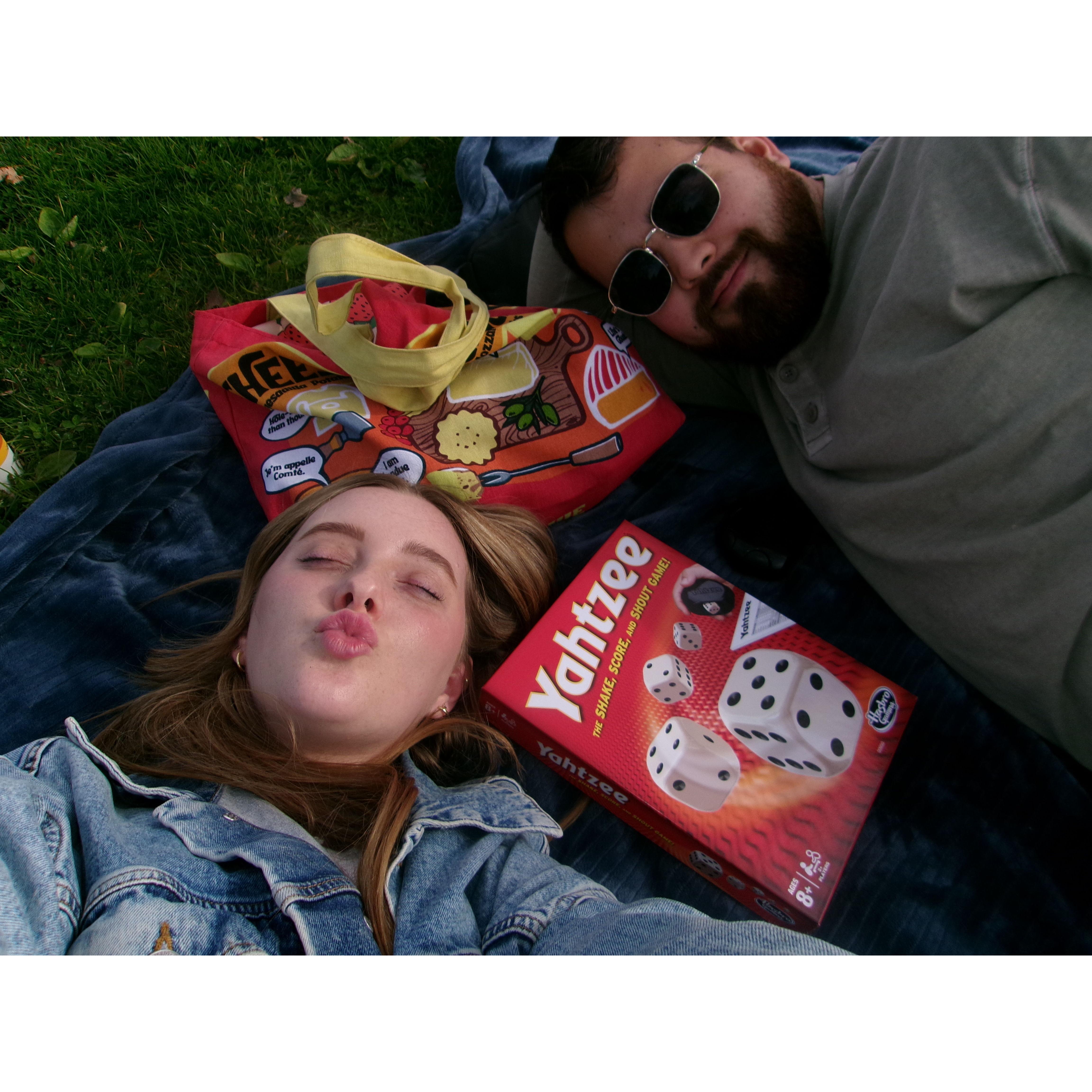 Picked up a new hobby of playing Yahtzee in the park