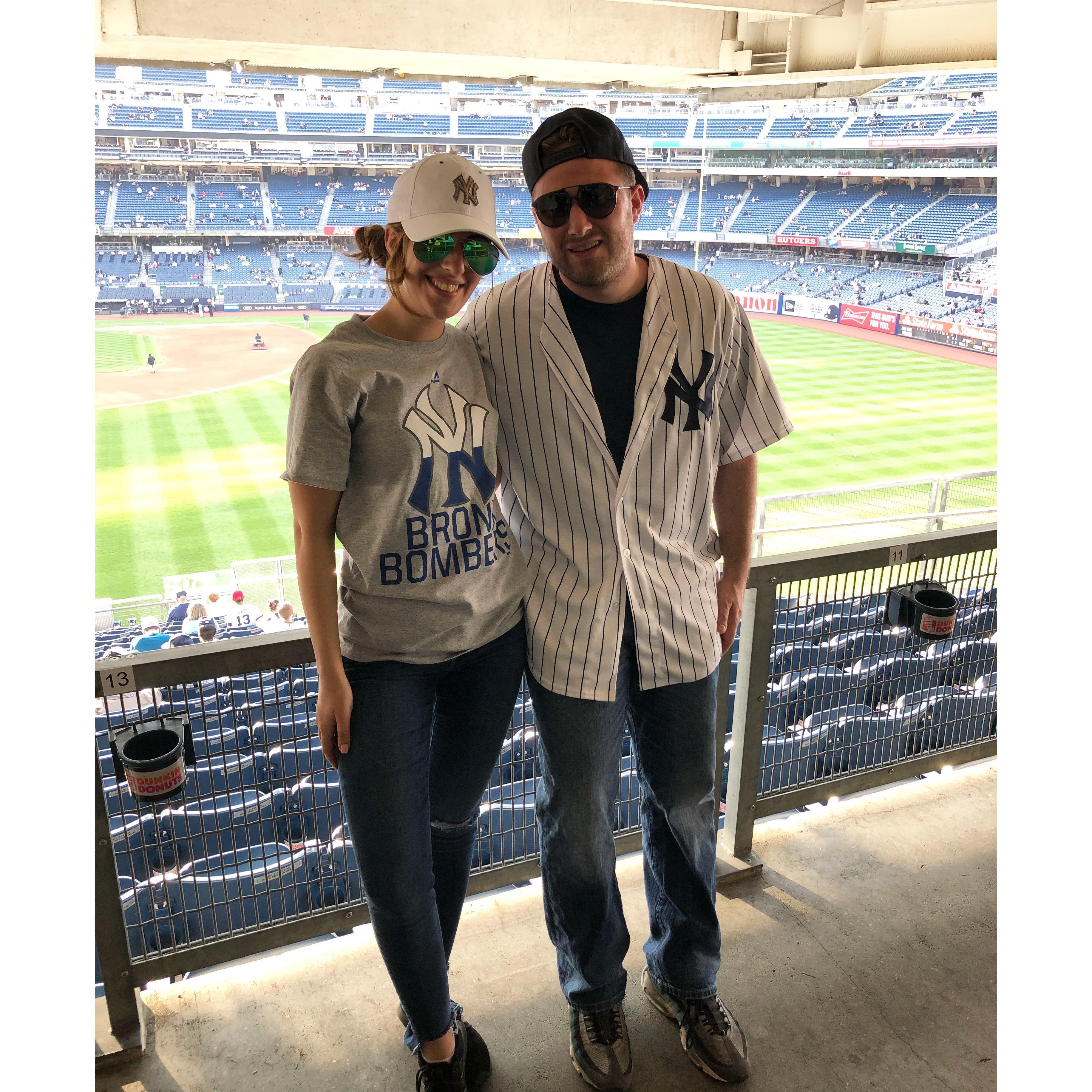Supporting our men in pinstripes, as always! Yankees v. Red Socks 2018