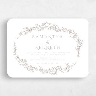 Brown Rounded Wedding Invitation - Rhys Landscape