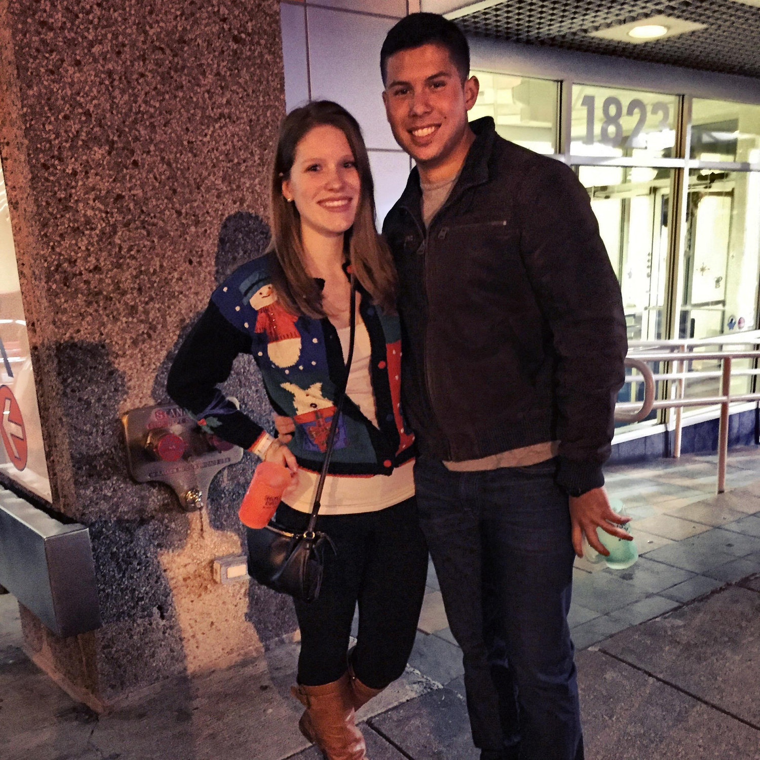Our second date was an ugly Christmas sweater bar crawl in DC.
