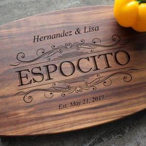 Personalized Cutting Board: 9x12 Arched Walnut