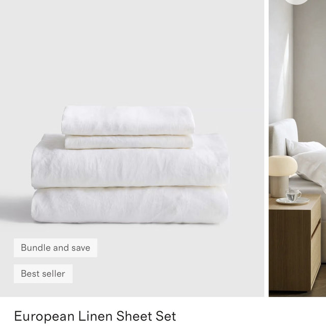 European Linen Sheet Set - King (White)