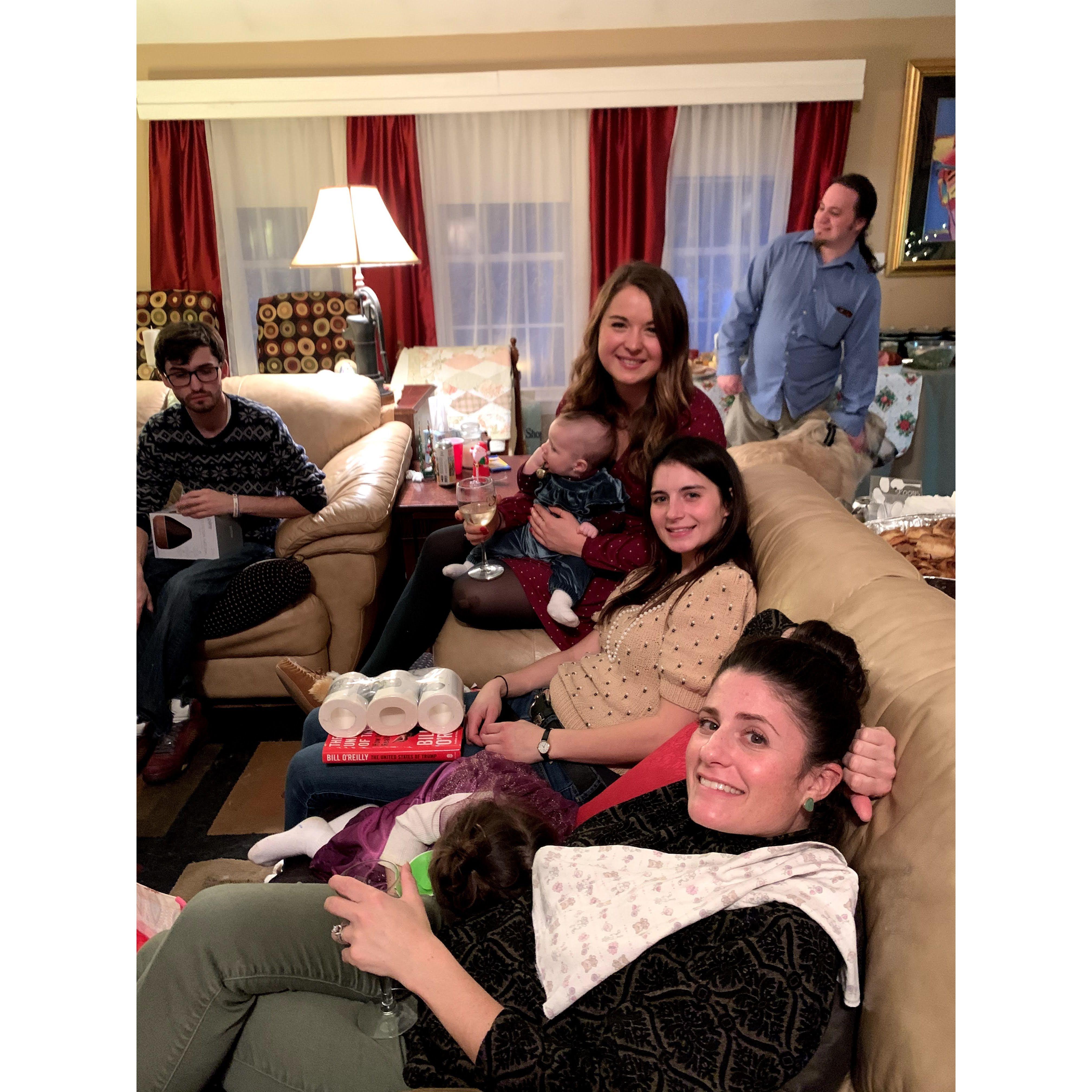 Kristina with sister Sarah and cousin Alaina enjoying post-Thanksgiving lounging!