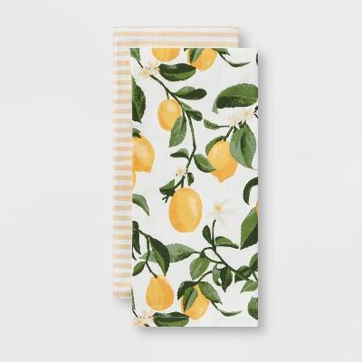 2pk Cotton Printed Kitchen Towels - Threshold™