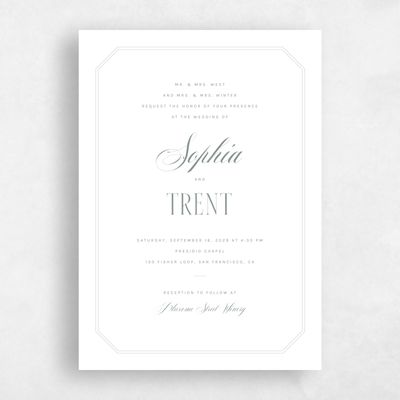 White Wedding Invitation - Naida Portrait