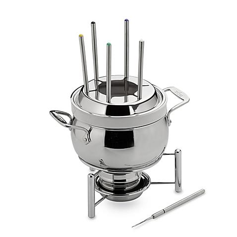 All-Clad Stainless Steel 3-Quart Fondue Pot with Ceramic Insert