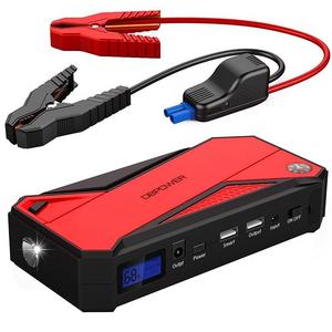 DJS50-N - DBPOWER 600A Peak 18000mAh Portable Car Jump Starter (up to 6.5L Gas/5.2L Diesel Engine) Portable Battery Booster with Smart Charging Port, Compass, LCD Screen & LED Flashlight (Red)