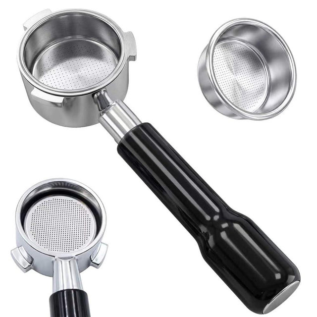 54mm Bottomless Portafilter 3 Ears Espresso Portafilter with 18-20g Basket fit Breville Bambino Barista BES870XL, BES450BSS, BES876BSS, BES880BSS, 878BSS, 500BSS, 840XL Express Machines (Black)
