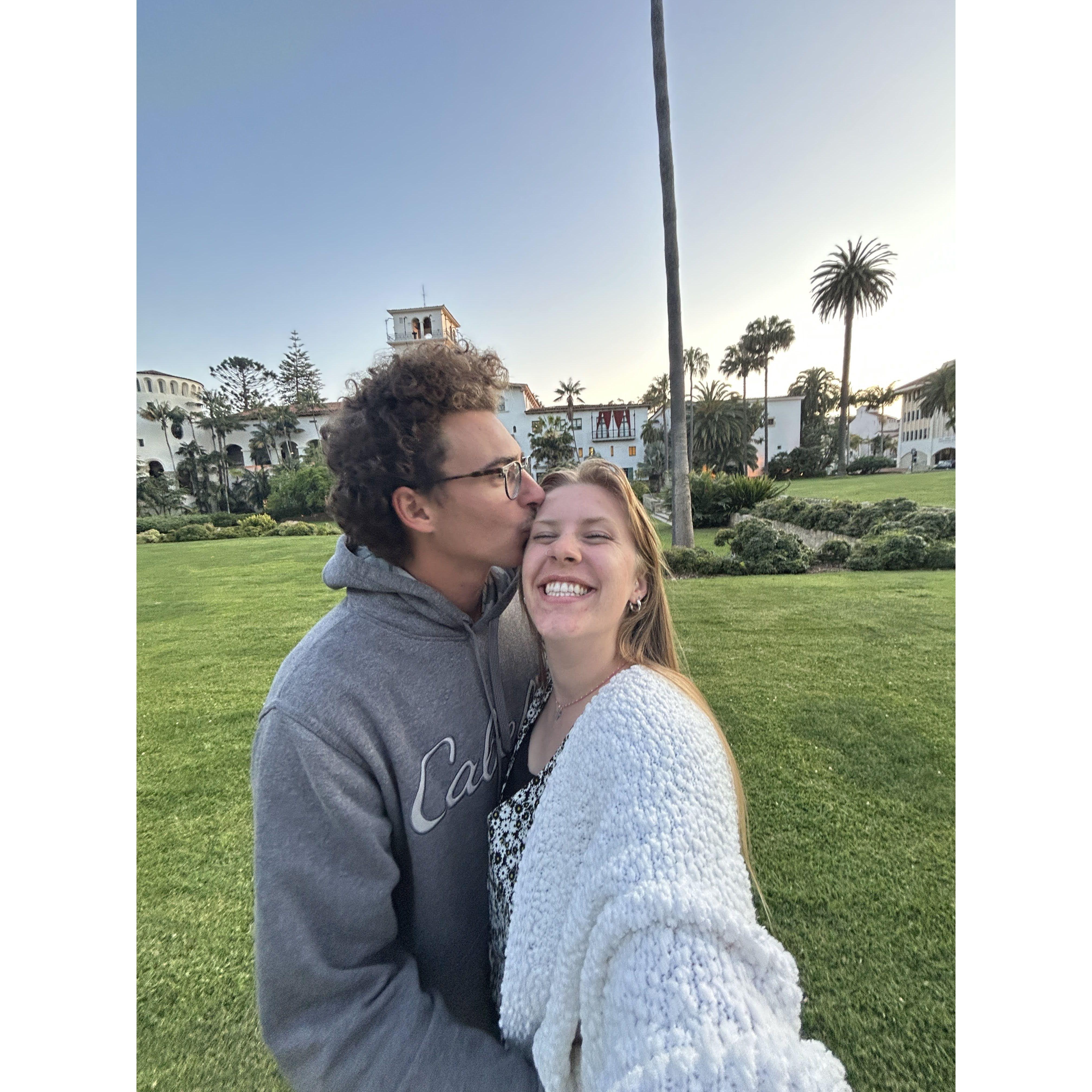 celebrating 1 year at the SB Courthouse (where we had our first date)