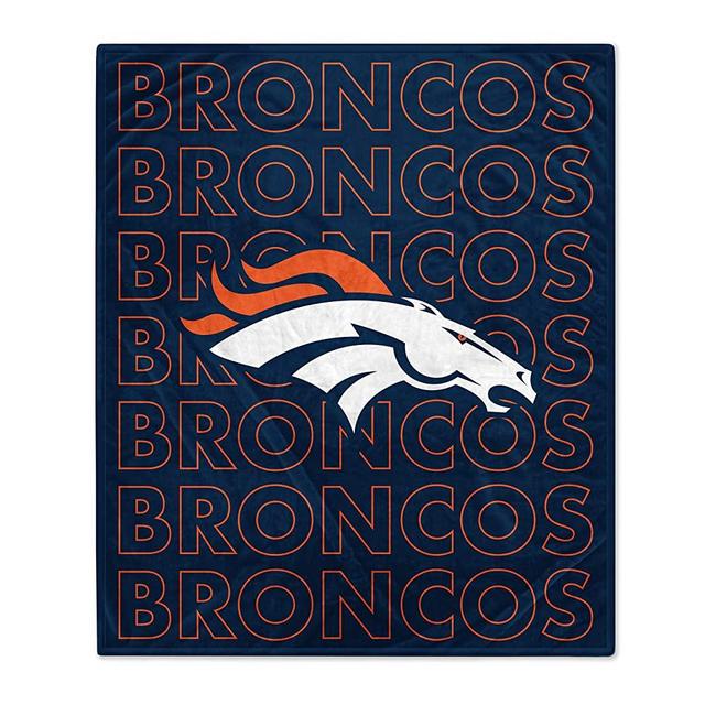 Pegasus Sports Officially Licensed NFL Echo Team Wordmark Plush Throw Blanket, 60" x 70"
