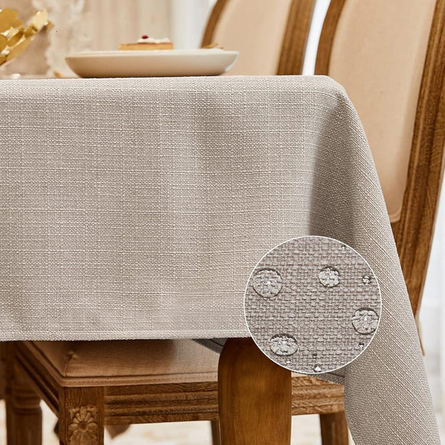 BALCONY & FALCON Rectangle Tablecloth，Washable Wrinkle Resistant and Water Proof Table Cloth, Decorative Linen Fabric Tablecloths for Dining Parties Kitchen Wedding and Outdoor Use (Beige, 47×47)