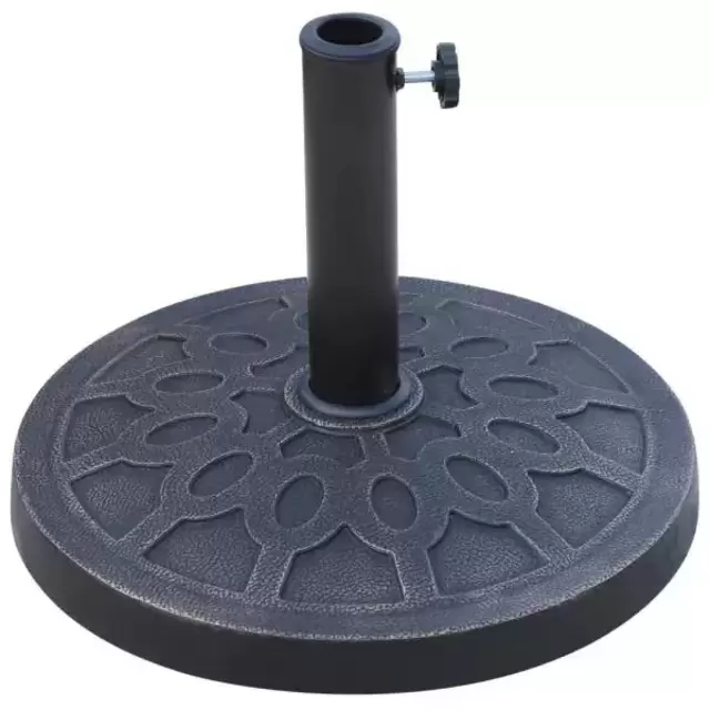 17.5 in., 28.6 lbs. Round Decorative Cast Stone Patio Umbrella Base with Decorative Stylish Design in Bronze