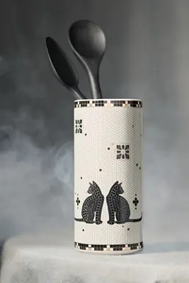 The Bistro Tile Stoneware Vase: Halloween Edition