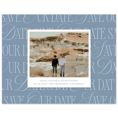 Storm Blue Wedding Digital Save the Date - Orable Landscape
