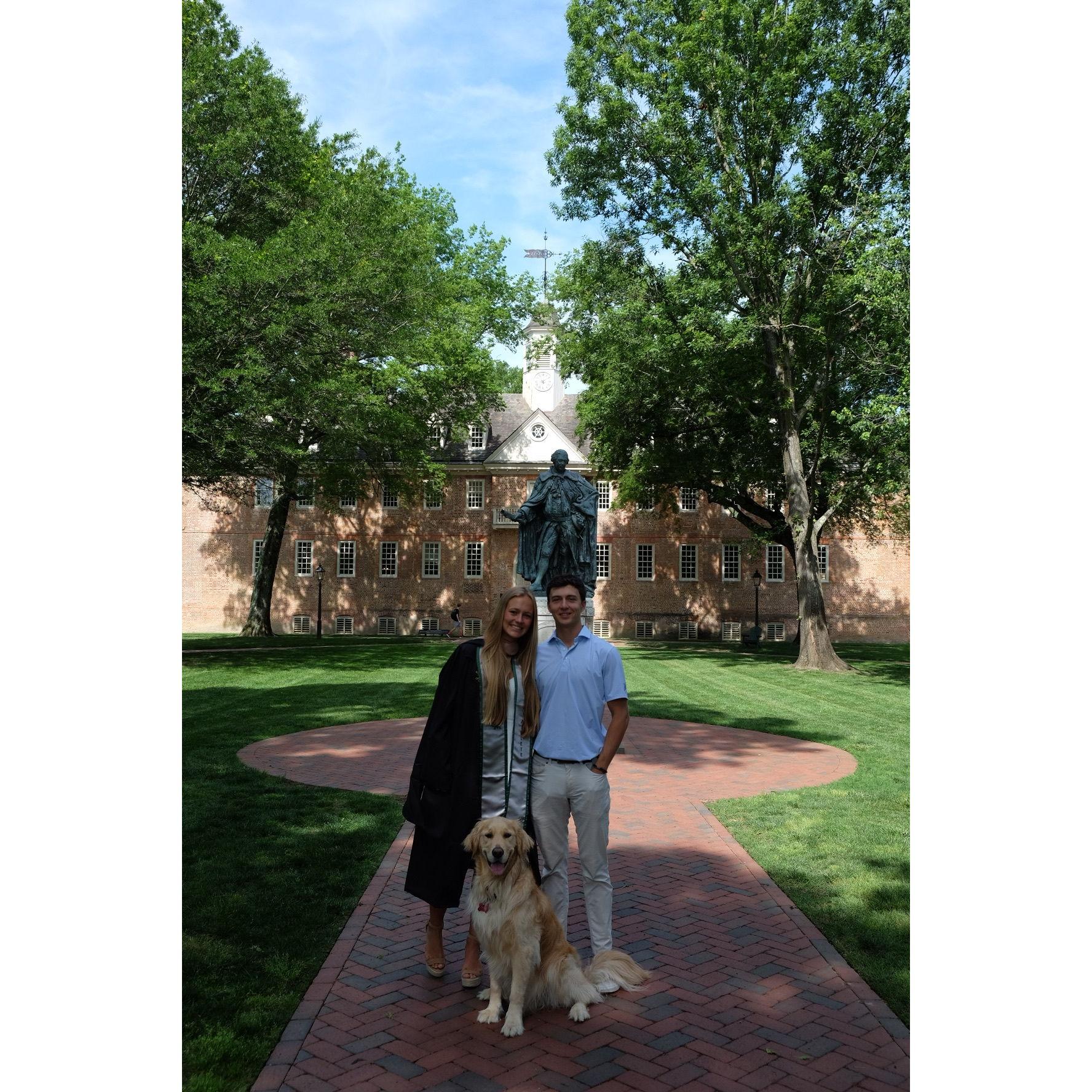Graduation from W&M. Sad to leave one of our fav places! - May 2023