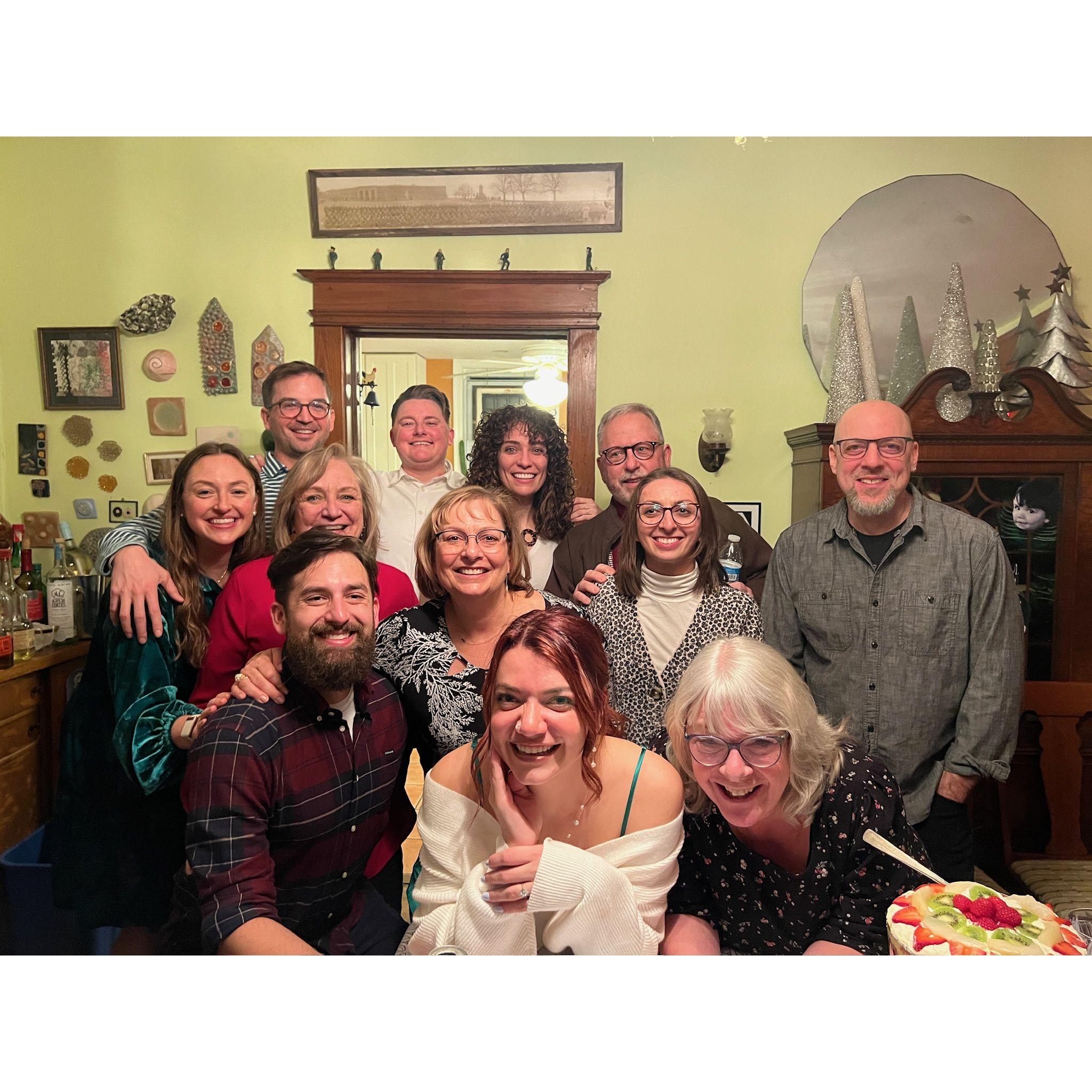 Our entire blended family at our engagement party! (January 2024)
