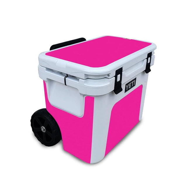Skin Compatible with Yeti Roadie 32 Wheeled Cooler - Solid Hot Pink - Premium 3M Vinyl Protective Wrap Decal Cover - Easy to Apply | Crafted in The USA by MightySkins