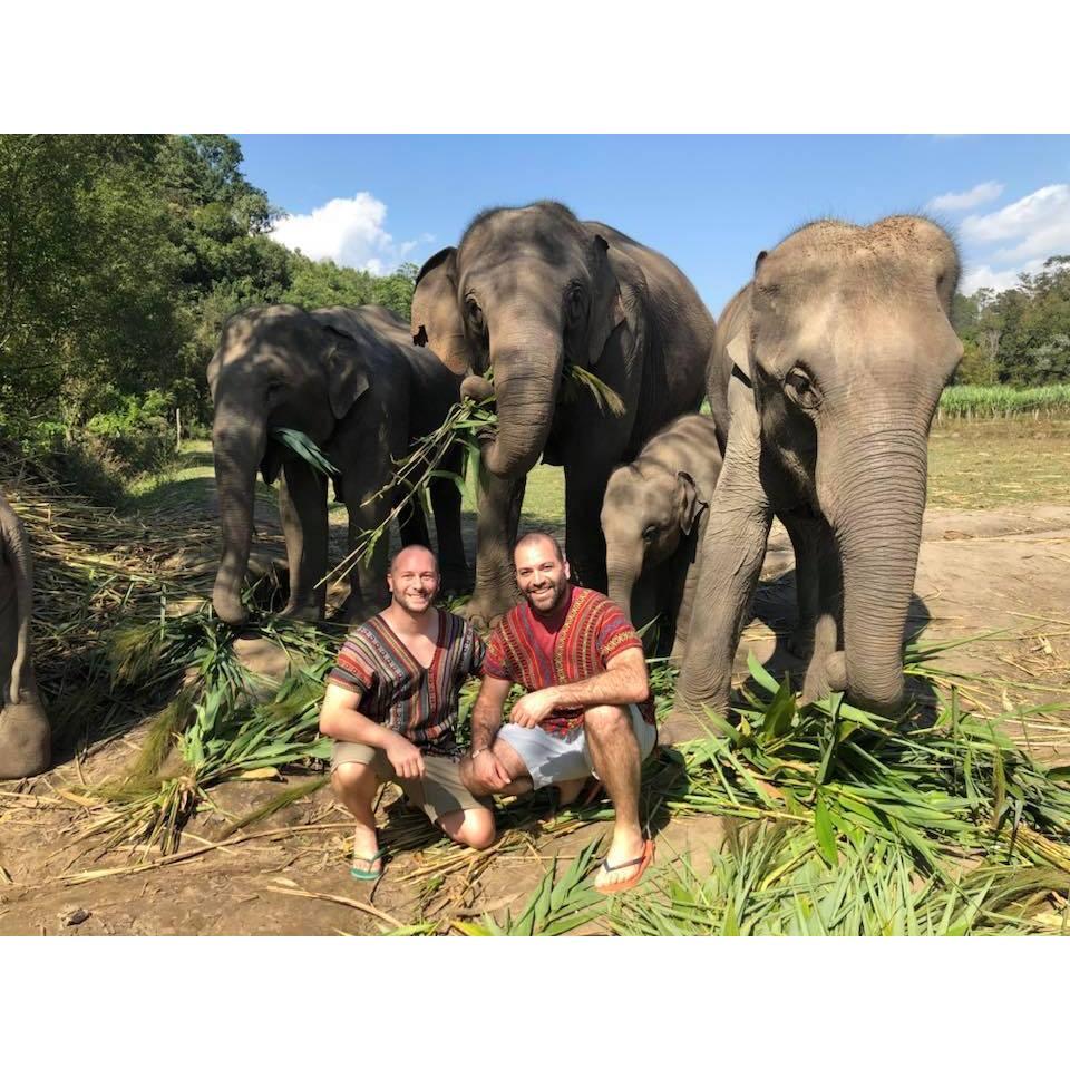 Hanging out with elephants outside of Chiang Mai, Thailand