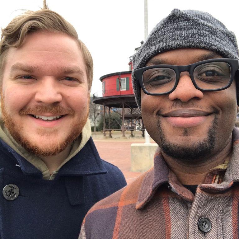 On one of our first dates! We went to the National Aquarium.