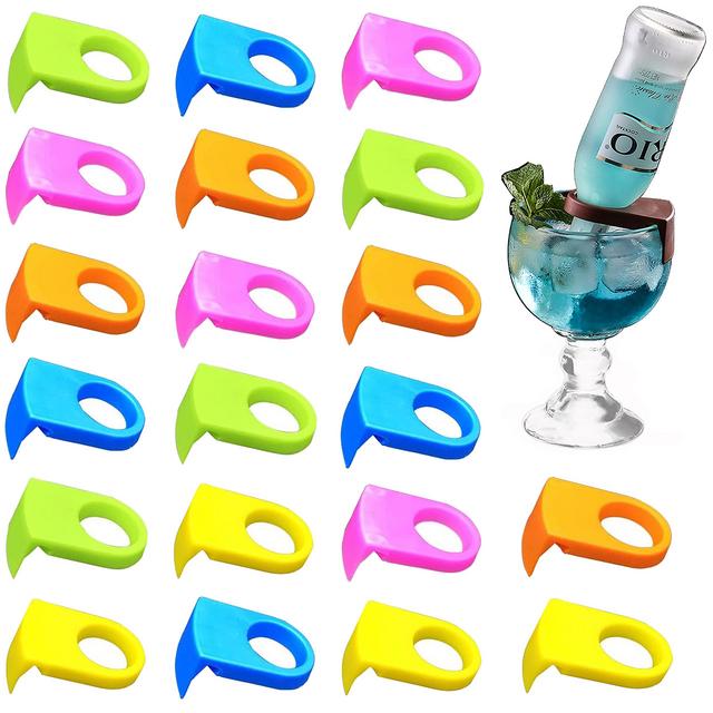 Morningrising 20pcs ABS Drink Clips Bottle Buckle Holders Beer Cocktail Snap for Schooner Goblet Glasses (Random Color)