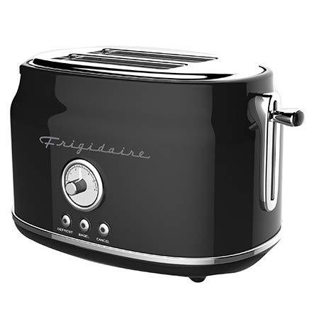 Frigidaire ETO102-BLACK Retro Wide 2-Slice Toaster Perfect for Bread, English Muffins, Bagels, 5 Browning Levels, 900w, BLACK