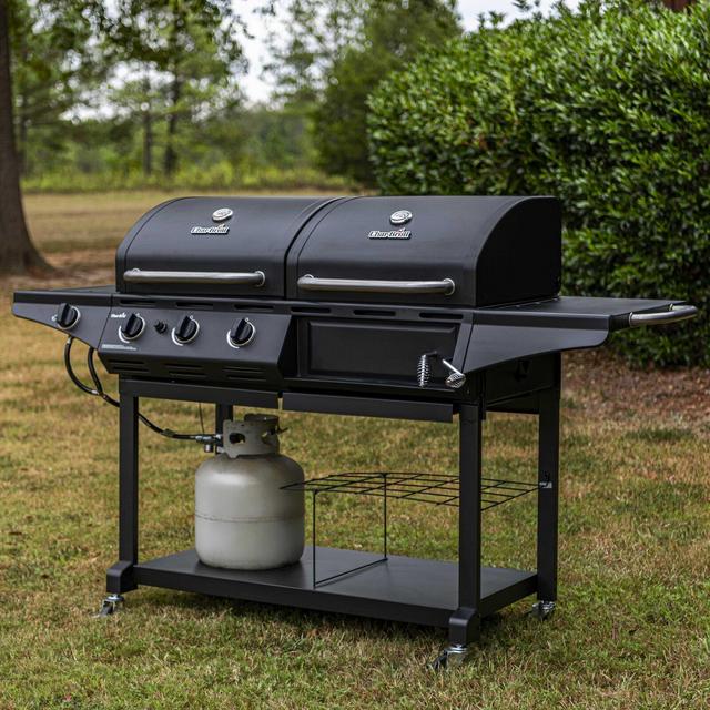 Char-Broil 3 - Burner Free Standing Liquid Propane 36000 BTU Gas and Charcoal Grill with Side Burner