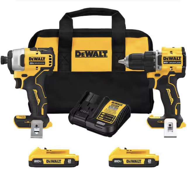 DEWALT ATOMIC 20-Volt MAX Lithium-Ion Cordless Combo Kit (2-Tool) with (2) 2.0Ah Batteries, Charger and Bag DCK225D2
