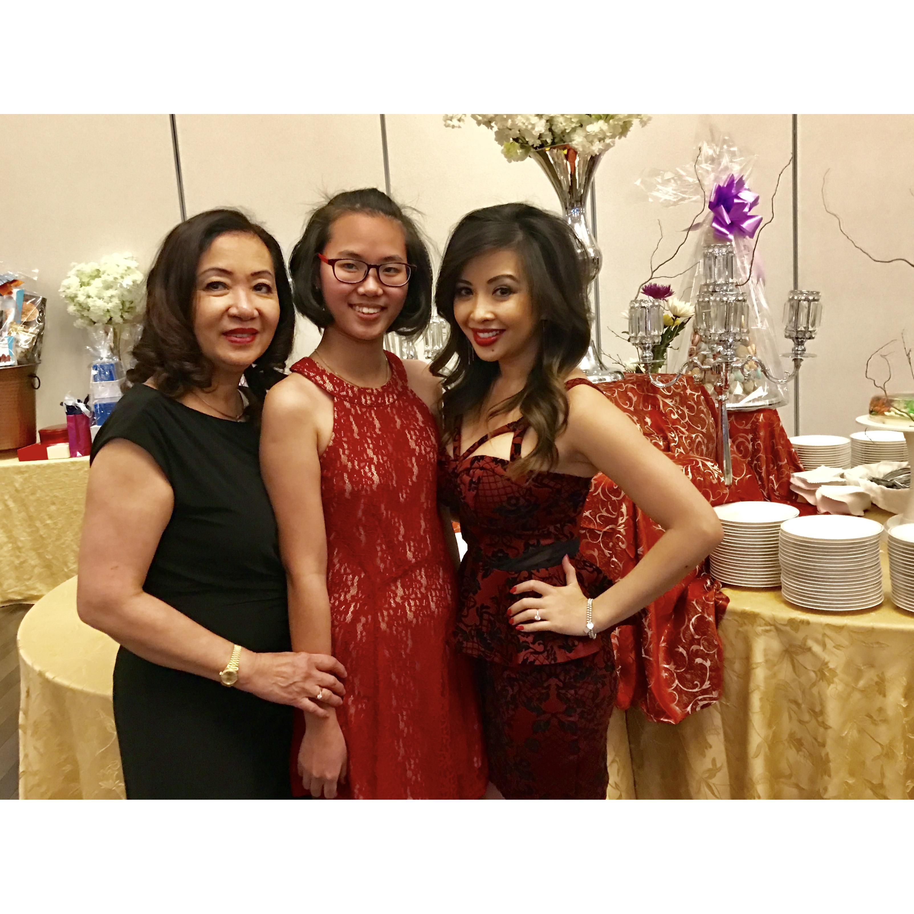 Celebrating the Chinese New Year with Martin's mother and cousin.