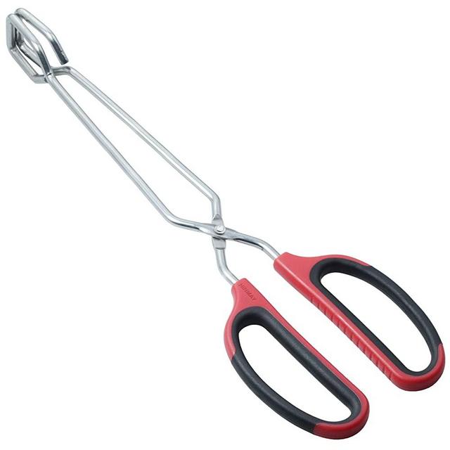 HINMAY Scissor Tongs 12-Inch Heavy Duty Stainless Steel Scissor Wire Tongs Cooking Tongs