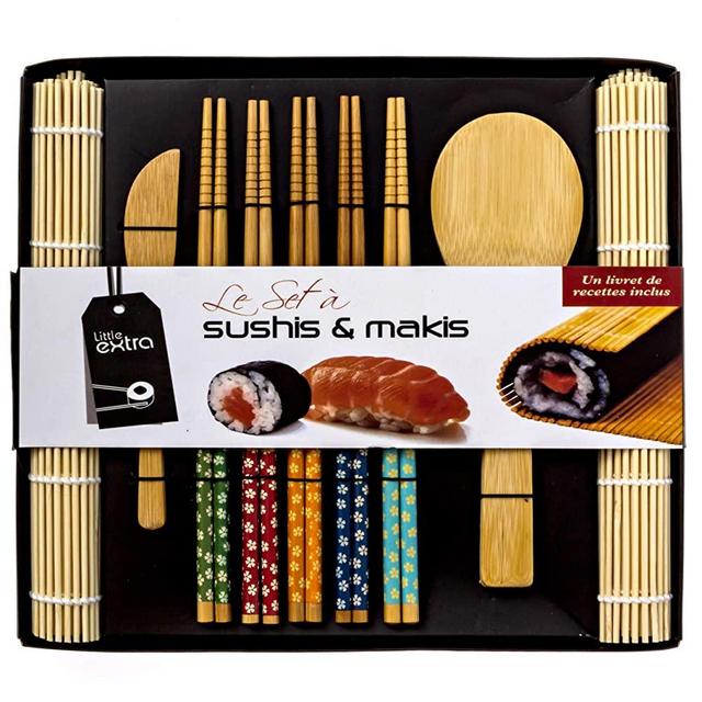 Soeos Beginner Sushi Making Kit, Bamboo Sushi Kit,Included 2 Rolling Mats - 5 Pairs Chopsticks - Paddle - Spreader