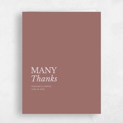 Clay Brown Wedding Thank You - Jaramillo Type