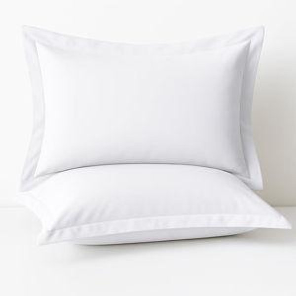 2 Pack Pillow Shams King Size 20x40 – 600 Thread Count 100% Organic Cotton White Pillow Covers with 2 Inch Decorative Flange, Soft & Smooth Premium Hotel-Quality Pillowcases Set of 2