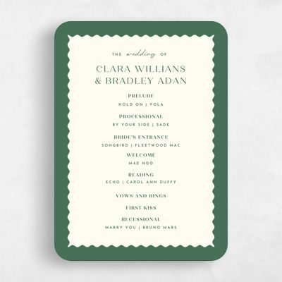 Yellow Rounded Wedding Program - Petra