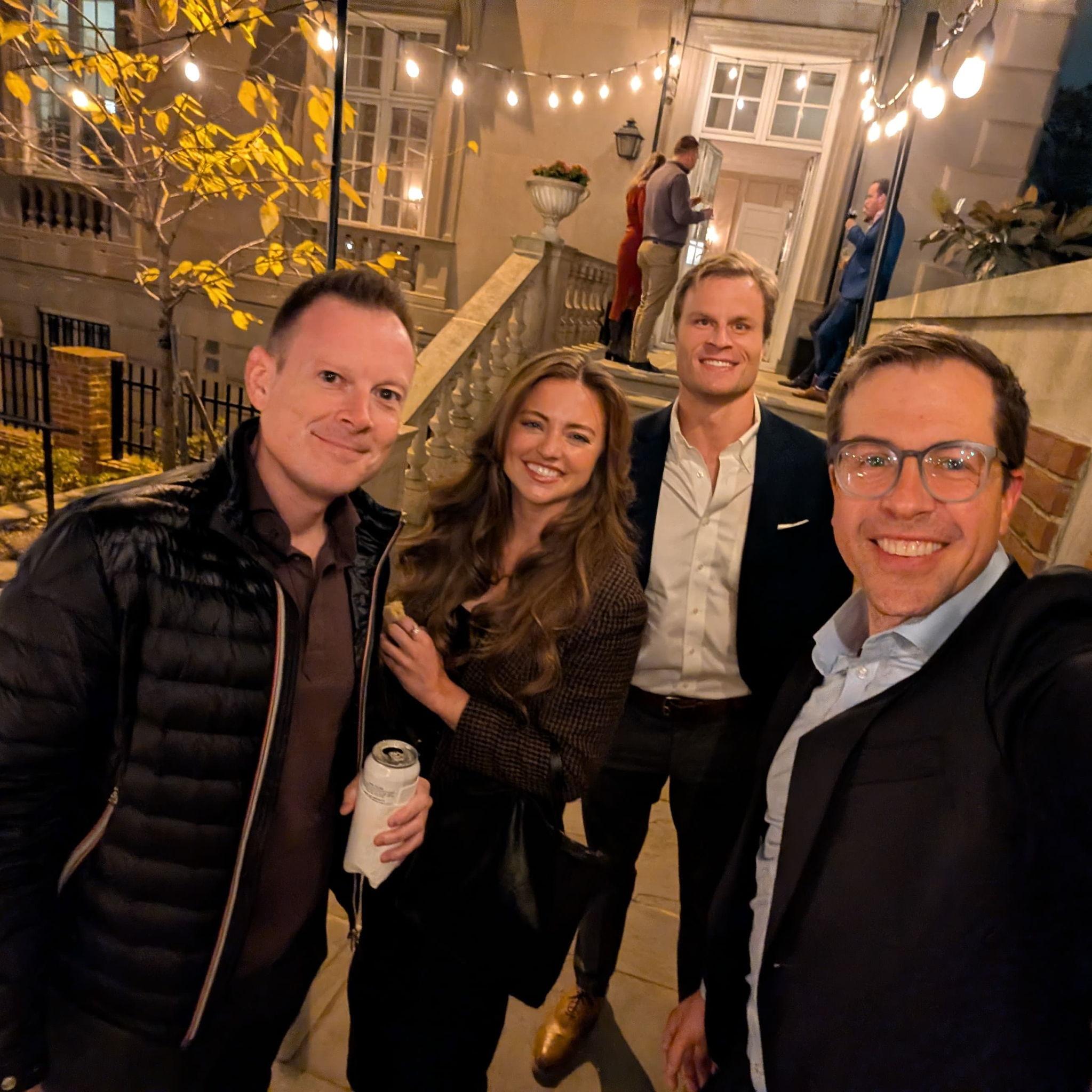 An grilled-cheese themed embassy happy hour with Nate and Ben! '25