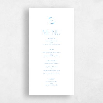 Dark Sky, White Wedding Menu - Orvieto