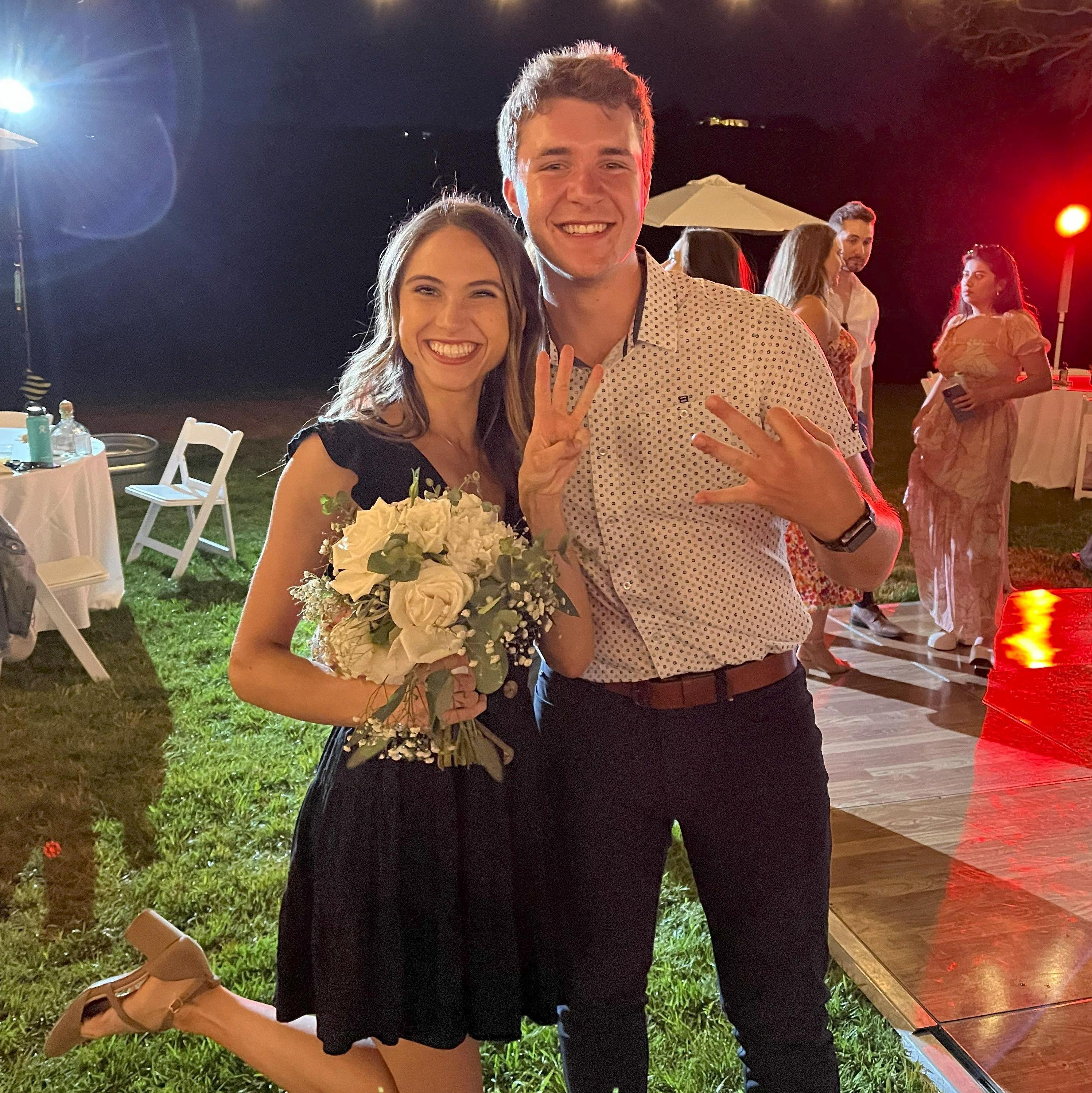 Third bouquet Claire caught in one summer! She was really giving Colby the hint!