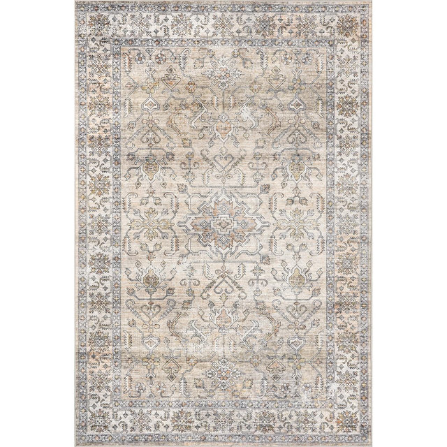 nuLOOM Britt Stain Repellent Machine Washable Area Rug 8x10, Ivory