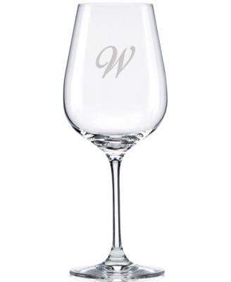 Lenox -  Tuscany Monogram Stemware, Set of 4 Script Letter Pinot Grigio Wine Glasses