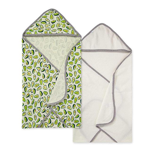 Burt's Bees Baby - Hooded Towels, Absorbent Knit Terry, Super Soft Single Ply, 100% Organic Cotton (2-Pack)