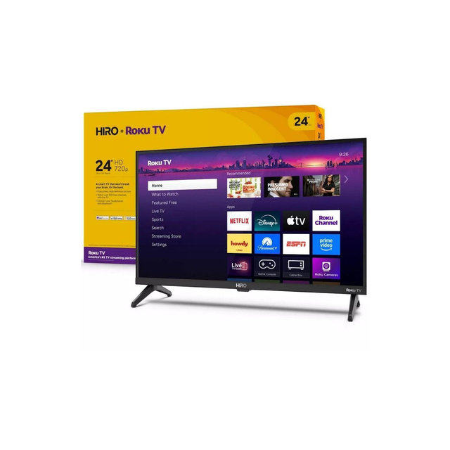 Refurbished: Hiro Roku 24" 720p HD Smart Flat Screen LED Roku TV with Dolby Audio for Streaming H24C2C4 Manufacturer Refurbished