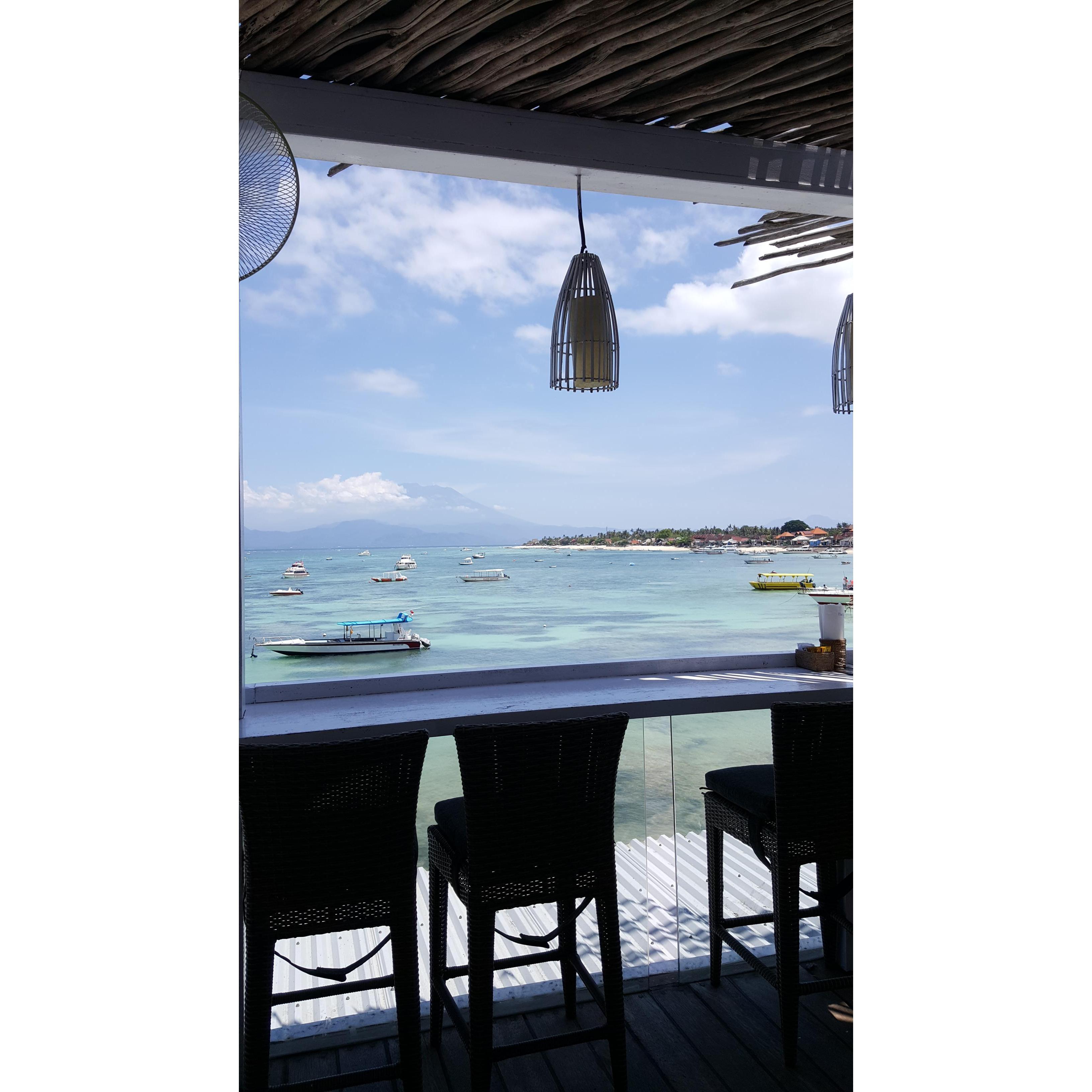 View from 'The Deck' - good spot for tasty Western food or cocktails! A bit more pricey but worth it for the view.