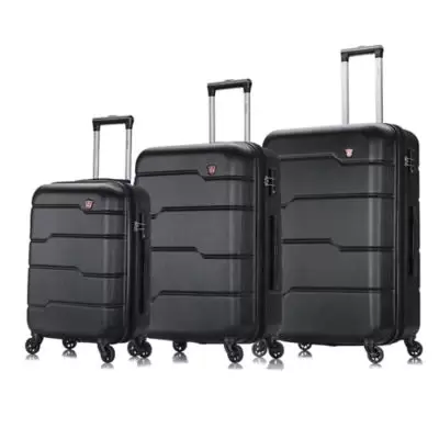 DUKAP® Rodez 3-Piece Hardside Spinner Luggage Set in Black
