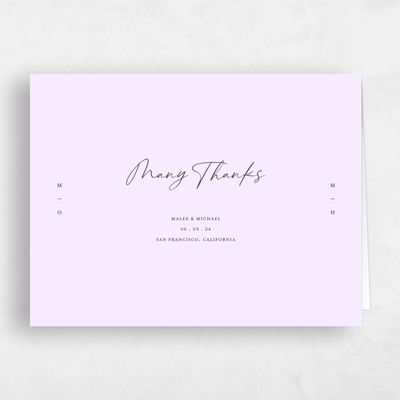 Light Lilac, Purple Wedding Thank You - Ivor Landscape