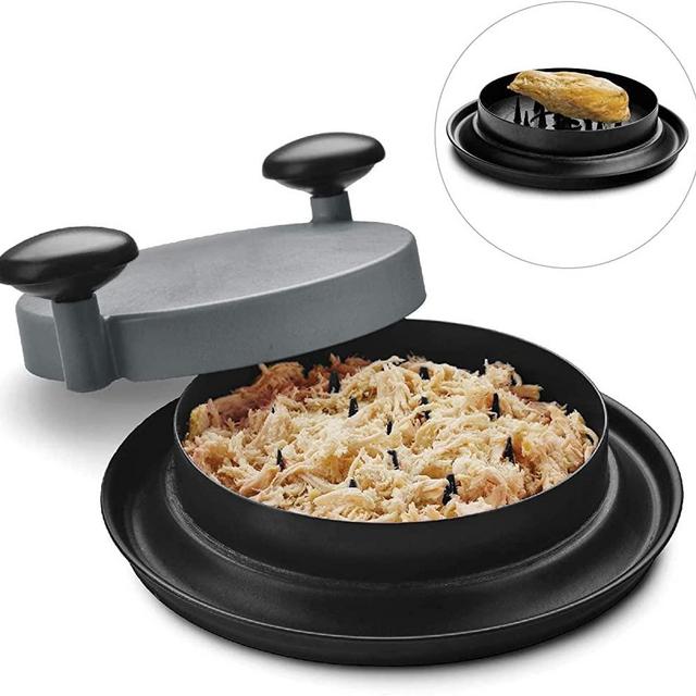 Chicken Shredder, Alternative to Bear Claws Meat Shredder, Meat Shredding Tool with Handles and Non-Skid Base Suitable for Pulled Pork, Beef and Chicken-Dishwasher Safe (1PC Gray)