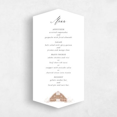 Brown Diamond Wedding Menu - Alder
