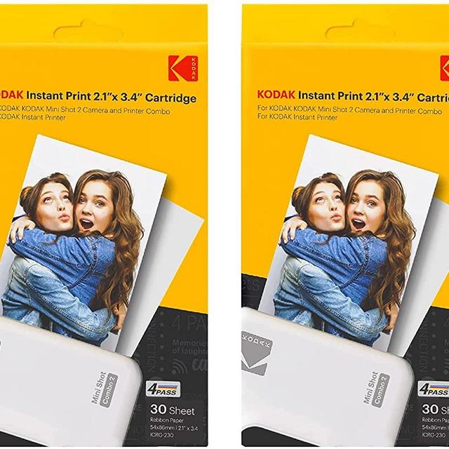 KODAK 4PASS Film Cartridge (2.1x3.4") for KODAK Mini 2 Retro and Mini Shot 2 Retro, 60 Sheets