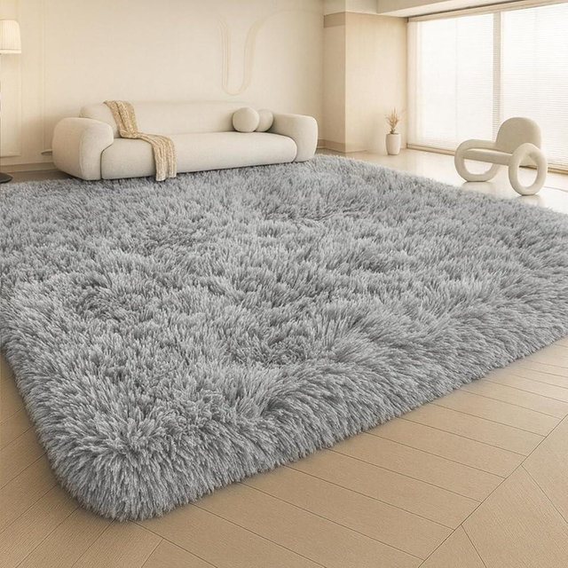 Mtandyx Large 9x12 Area Rug for Living Room, Soft Shag Rugs for Bedroom, Non-Slip Ultra Fluffy Rug,Modern Plush Carpet for Girls Boys Kids Room Dorm,Fuzzy Rug for Home Decor Aesthetic,Gray