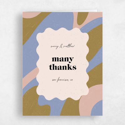Blue Typography Wedding Thank You - Allegria Portrait