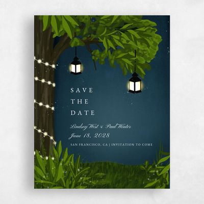 Blue Fall Wedding Save the Date - Marietta Classic