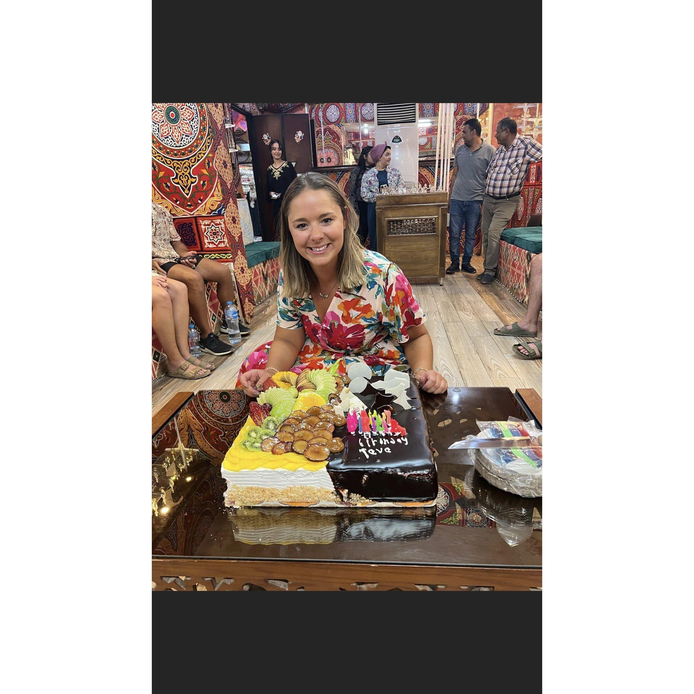 Our Friend, the world traveler, Tava. In this pic, she's celebrating her birthday in EGYPT!!!